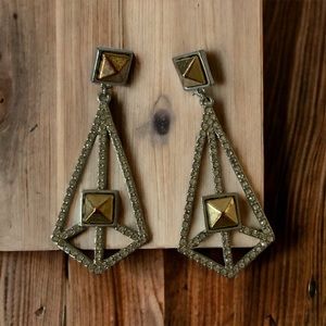 Silver/gold/rhinestone earrings